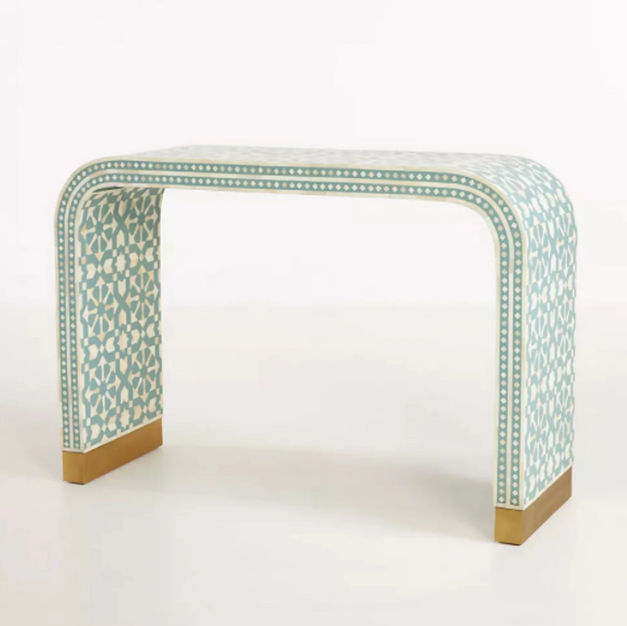 New Arabesque Table Of Bone Inlay Waterfall Console Table By United trade world