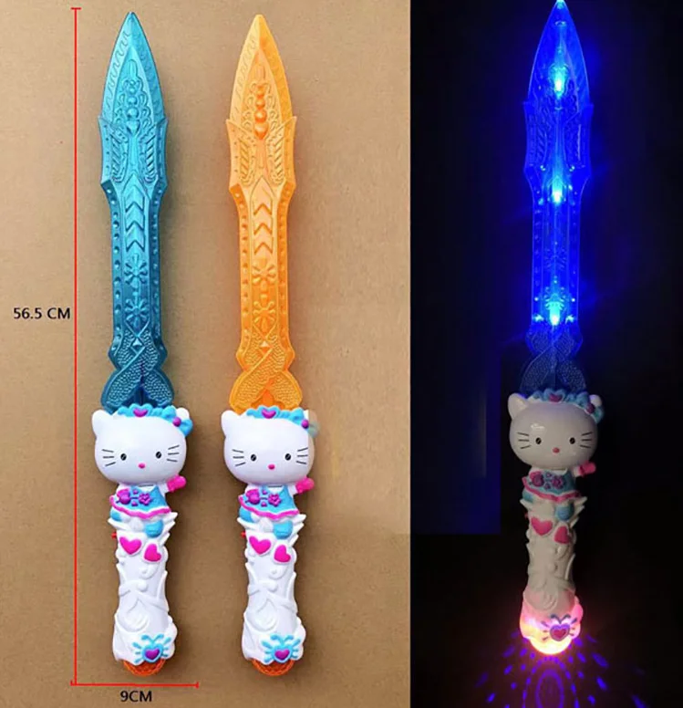 2024 Hot LED Laser Figure Sword light up toys my world Flashing sword with music LED magic wand with sound glowing toy for kids