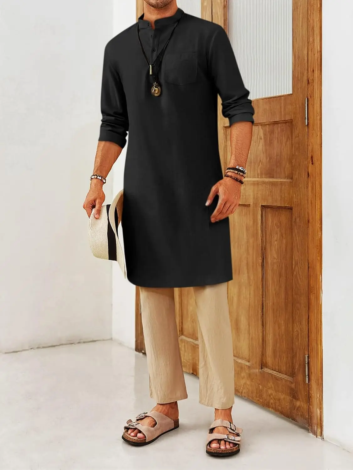 Черный kameez с белым shalwar Pakistan Shalwar Kameez Исламская одежда платье пакистанский OEM мужской Salwar