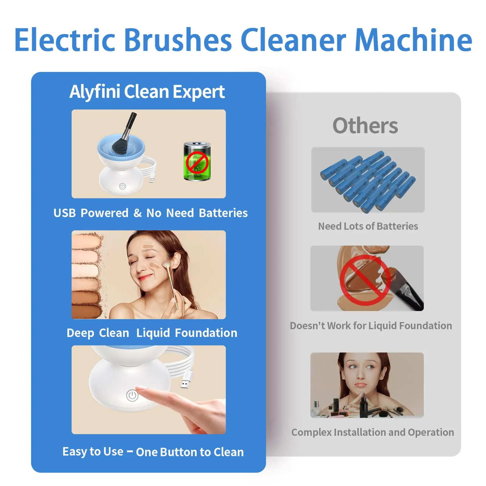 New Arrivals Hot Selling Electric Makeup Brush Cleaner Machine Auto USB Cosmetic Brush Cleaner Tools