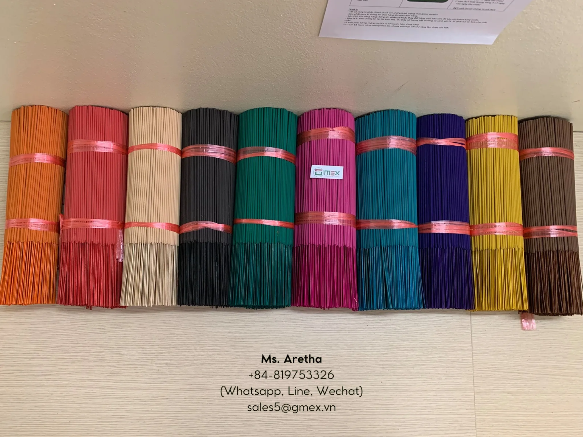 gift set incense pink  Blue incense sticks small MOQ  +84-819753326