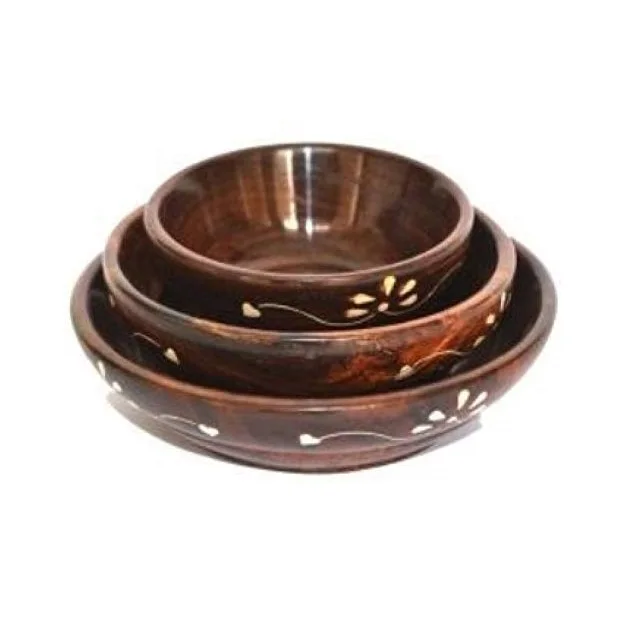 Acacia Wood Table Center Pieces Bowl for Serving Dry Fruits Salad Vegetables Soup Fish Bowl Indian Real Wood Handmade Bowls