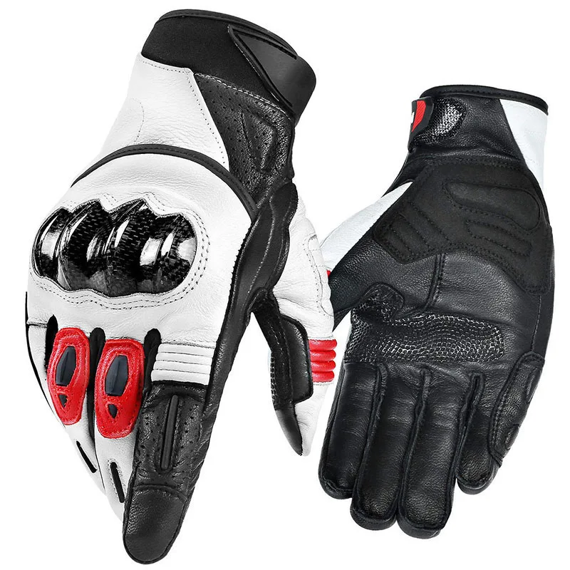 Pakistan Manufacturer Motorbike Riding Hand Protection Gloves Motorbike Racing Genuine Cowhide Leather Gloves