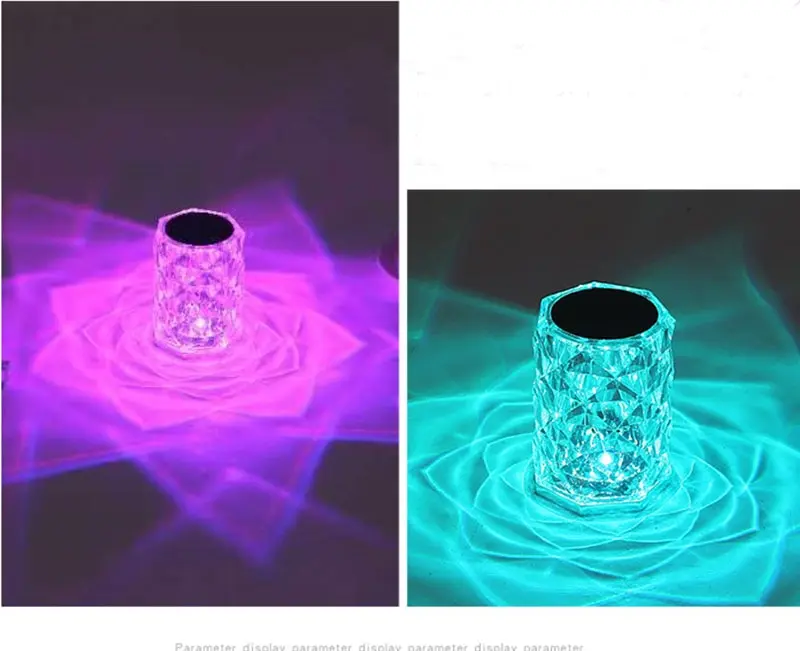 Stock Crystal Modern Luxury Usb Rechargeable Bedroom Wireless Touch Control Led Night Light Cordless Hotel  Bedside Table Lamps