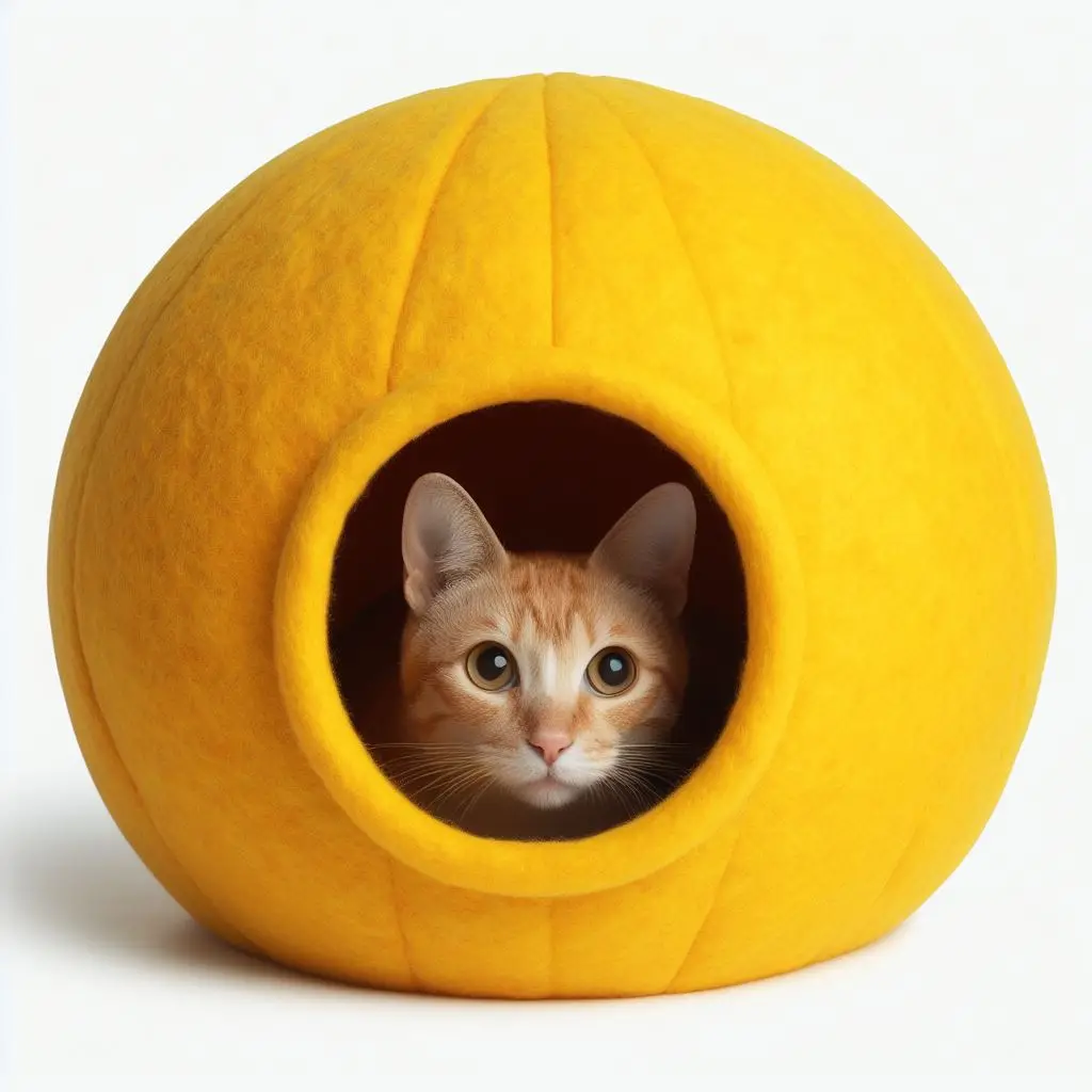 Luxurious Handmade Wool Cat Cave for Cozy Indoor Naps: Crafted from premium quality wool, this eco-friendly cat house
