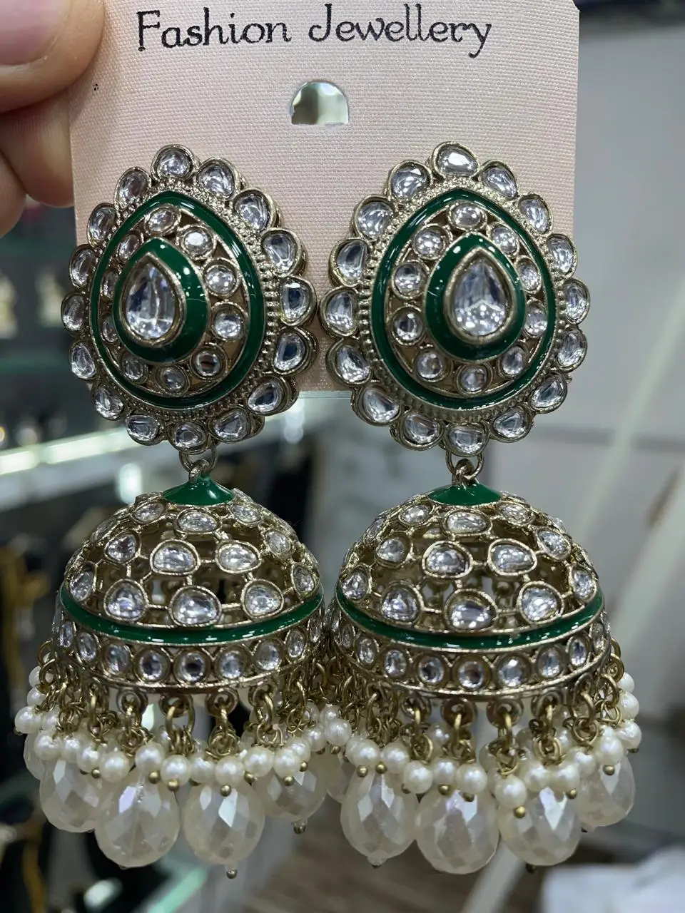 Traditional & Fashionable Latest Designer Indian Wholesale Jewelry of Jhumka Kundan Earring Set for Women & Girl Stylish Earring