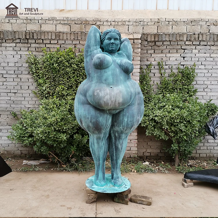 Life Size Sexy Lady Statue Bronze Nude Yoga Fat Woman Erotic Sculpture for Sale