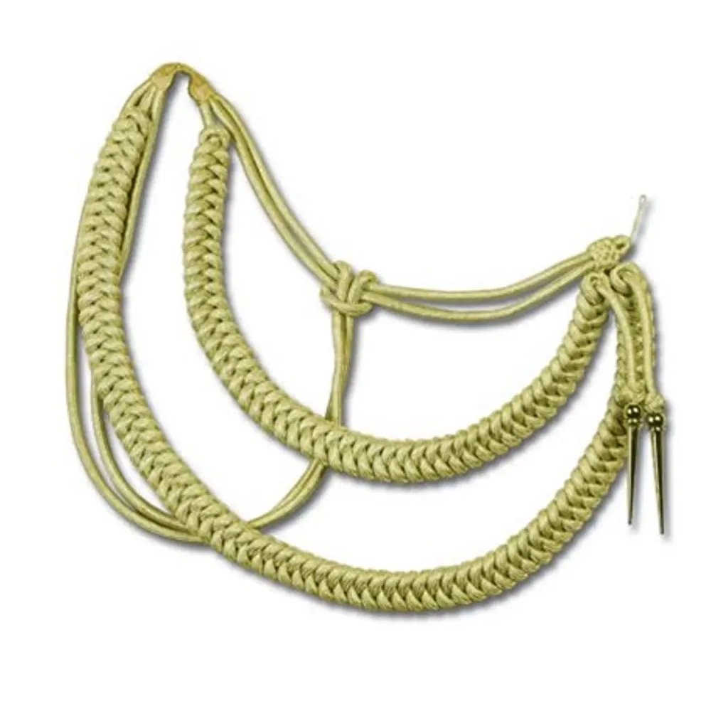 Factory Customize Good Quality Golden Polyester Shoulder Cord Music Band Ceremonial Uniform Aiguillette