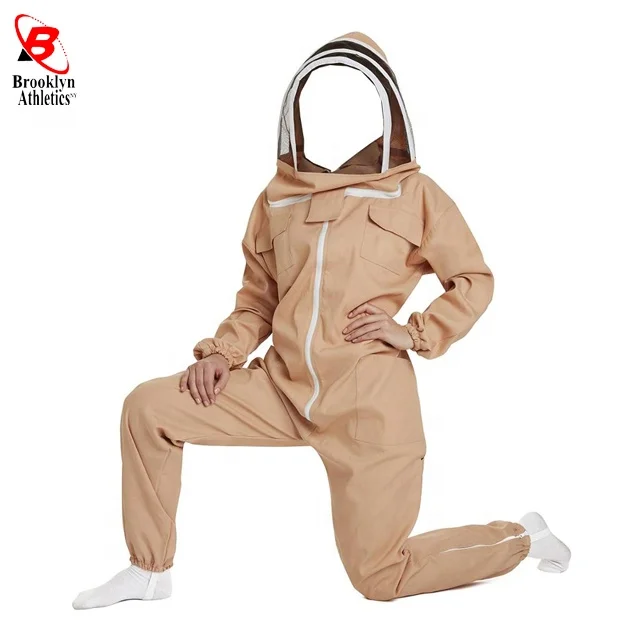 High Quality 3-Layer Ventilated Beekeeping Coverall Cotton Work Clothing with Safety Protection Tela Suits