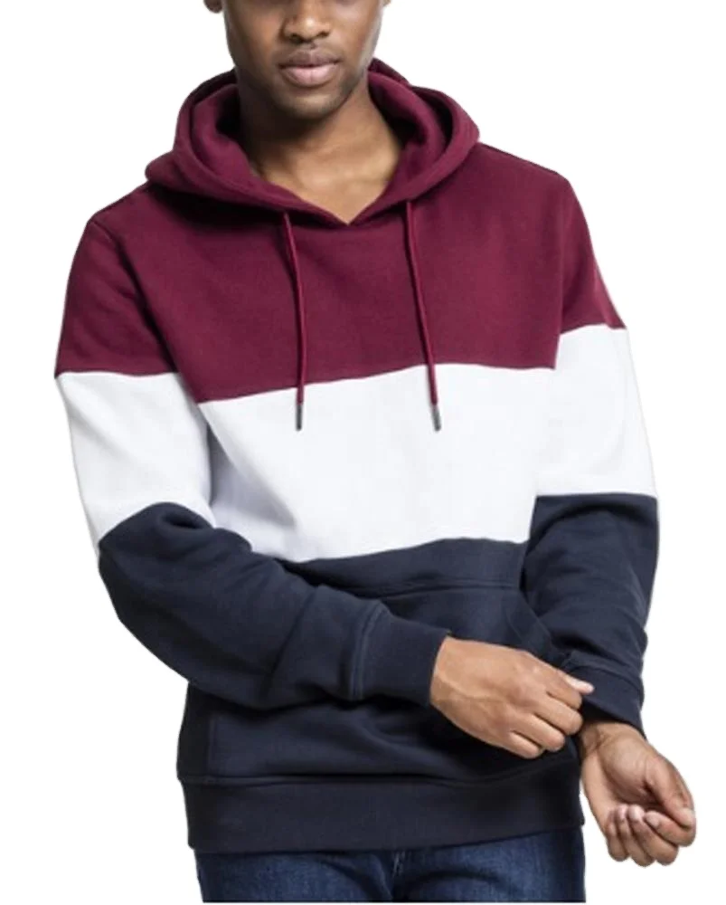 Men Classics 3-Tone Hoody port/white/navy combines three colors in a trendy color block look