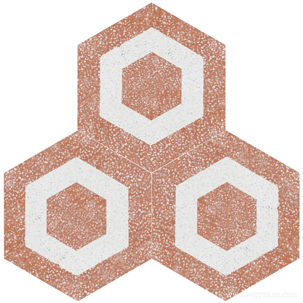 Terrazzo encaustic cement tiles hexagon VTH23-005-T03