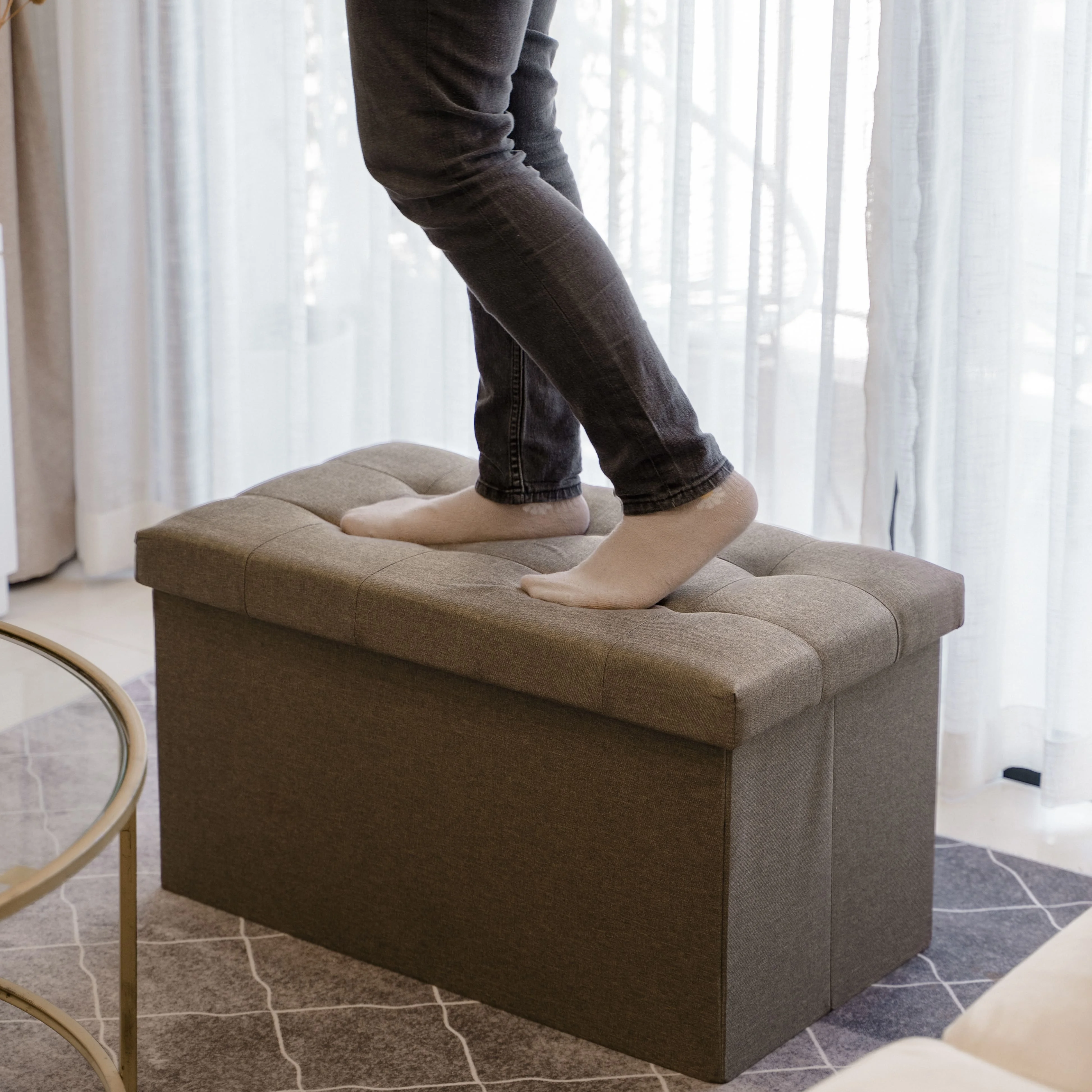 MA03.1 Foldable Ottoman Storage Box for books kid toys sundries OEM Customized Factory Price home storage & organization