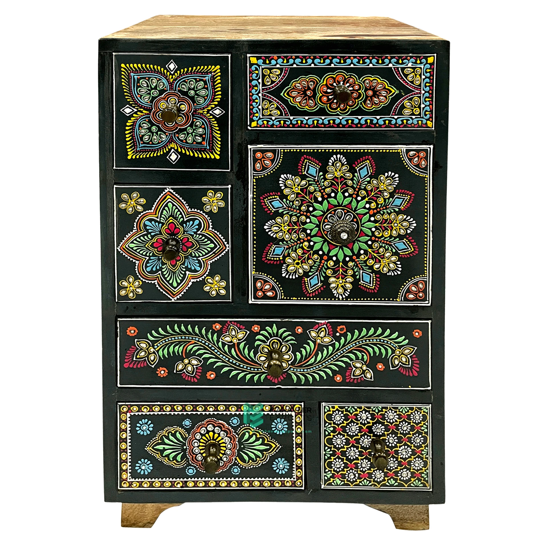 Best Selling Wooden Living Room Storage Cabinet Fine Hand Painted Seven Drawer Chest For Living Room / Bedroom Storage Furniture