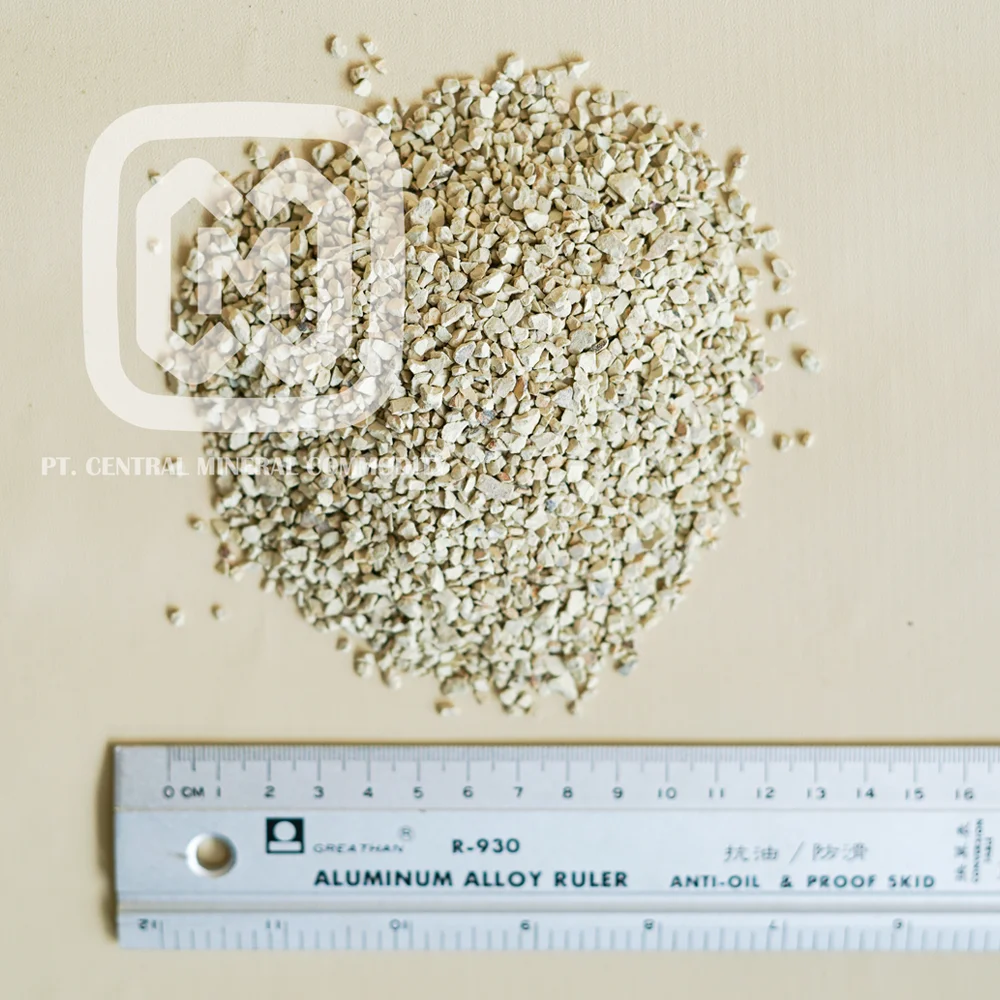 NATURAL ZEOLITE GRAVEL SIZE 2-4mm GREAT FOR AGRICULTURE USE BEIGE COLOR HIGH CEC CLINOPTILOLITE VOLCANIC MINERAL CHIP ROCK