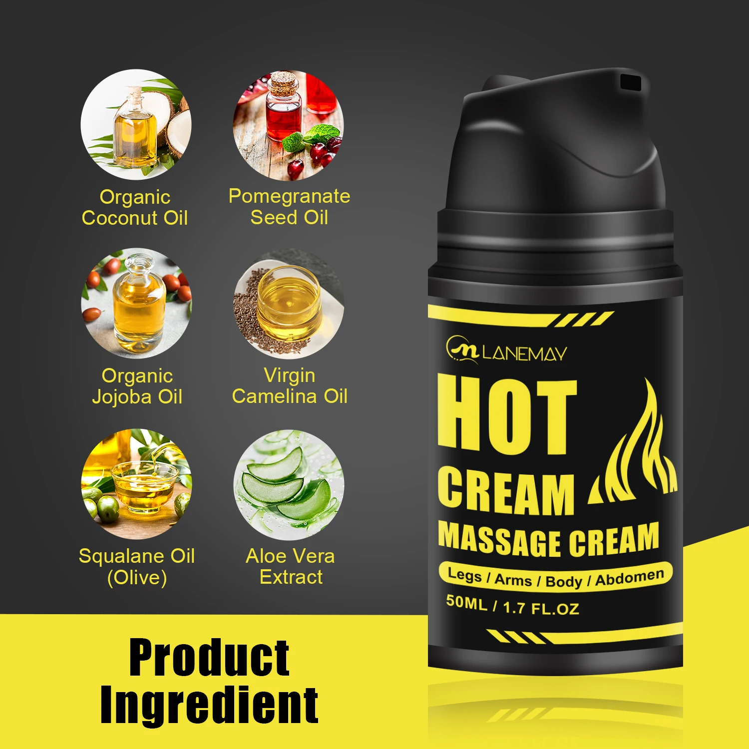 OEM Private Label Natural Best Body Slimming Hot Belly Cream Abdomen Fat Burning Cream Waist Rapid Weight Loss Cellulite Removal
