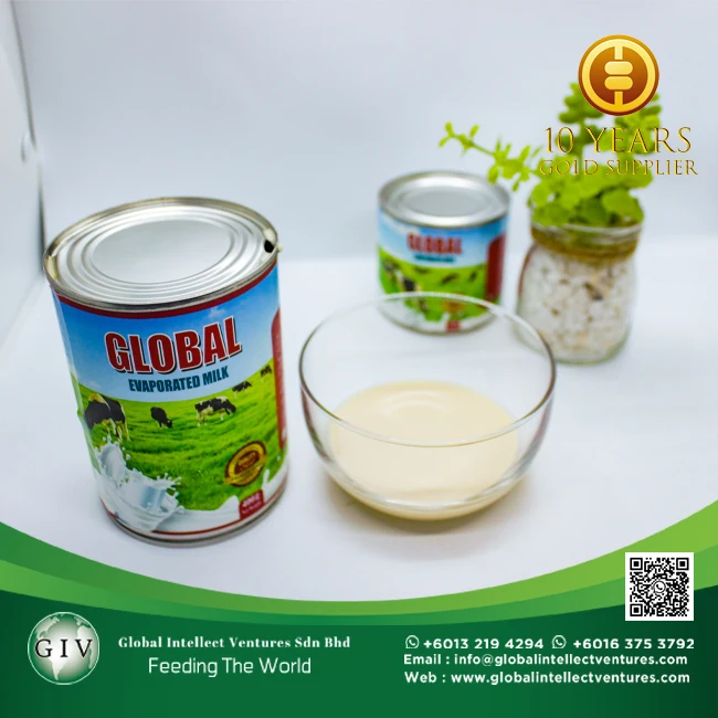 GLOBAL Full Cream Evaporated Filled milk with 2% protein for Coffee/Tea and Baking  Best products from Malaysia 390g,500g,1kg.