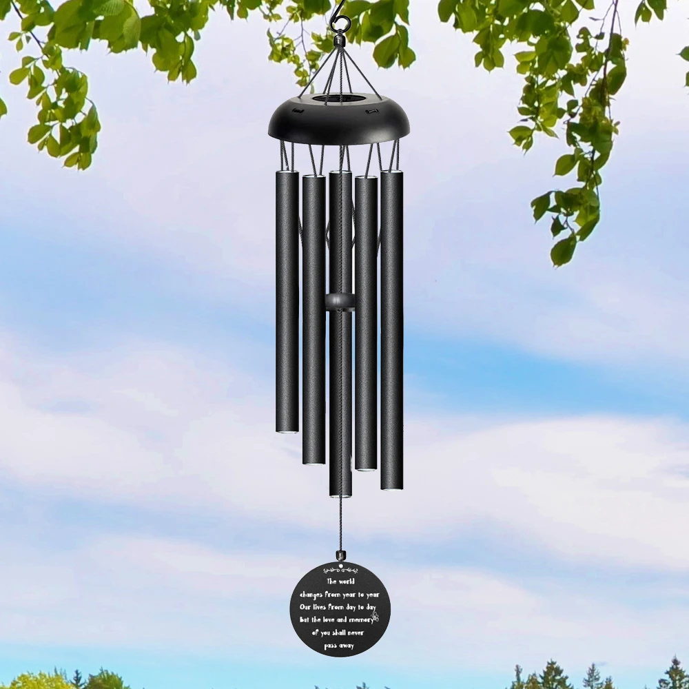hot selling black wind chimes memorial outdoor  wind chimes in memory of a loved one