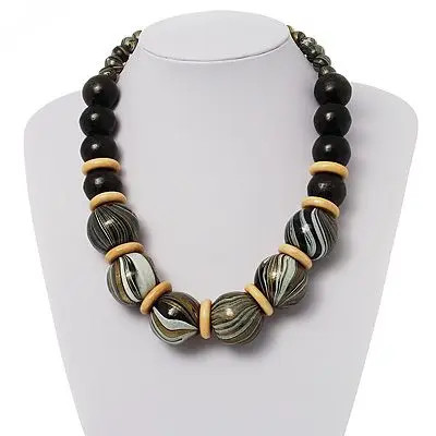Massive Bakelite Swirls Necklace  Statement Chunky Acrylic Indian Jewelry Irregular DIY Wholesale Necklace Women Popular Resin