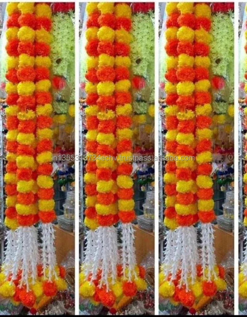Artificial Flower Garland Lines Marigold Mango Flower Strings Artificial Indian Wedding Decor Home Decor Wedding Backdrop Decor