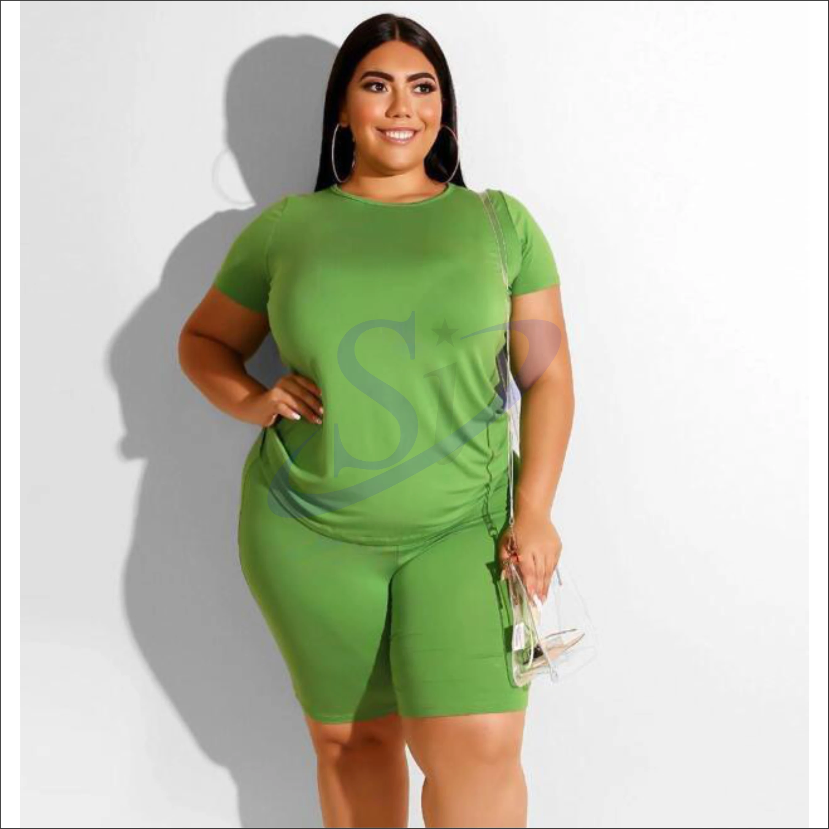 Оптовая продажа женские спортивные костюмы без рисунка женская футболка подходящие из двух предметов летние комплекты футболки и велосипедных шорт