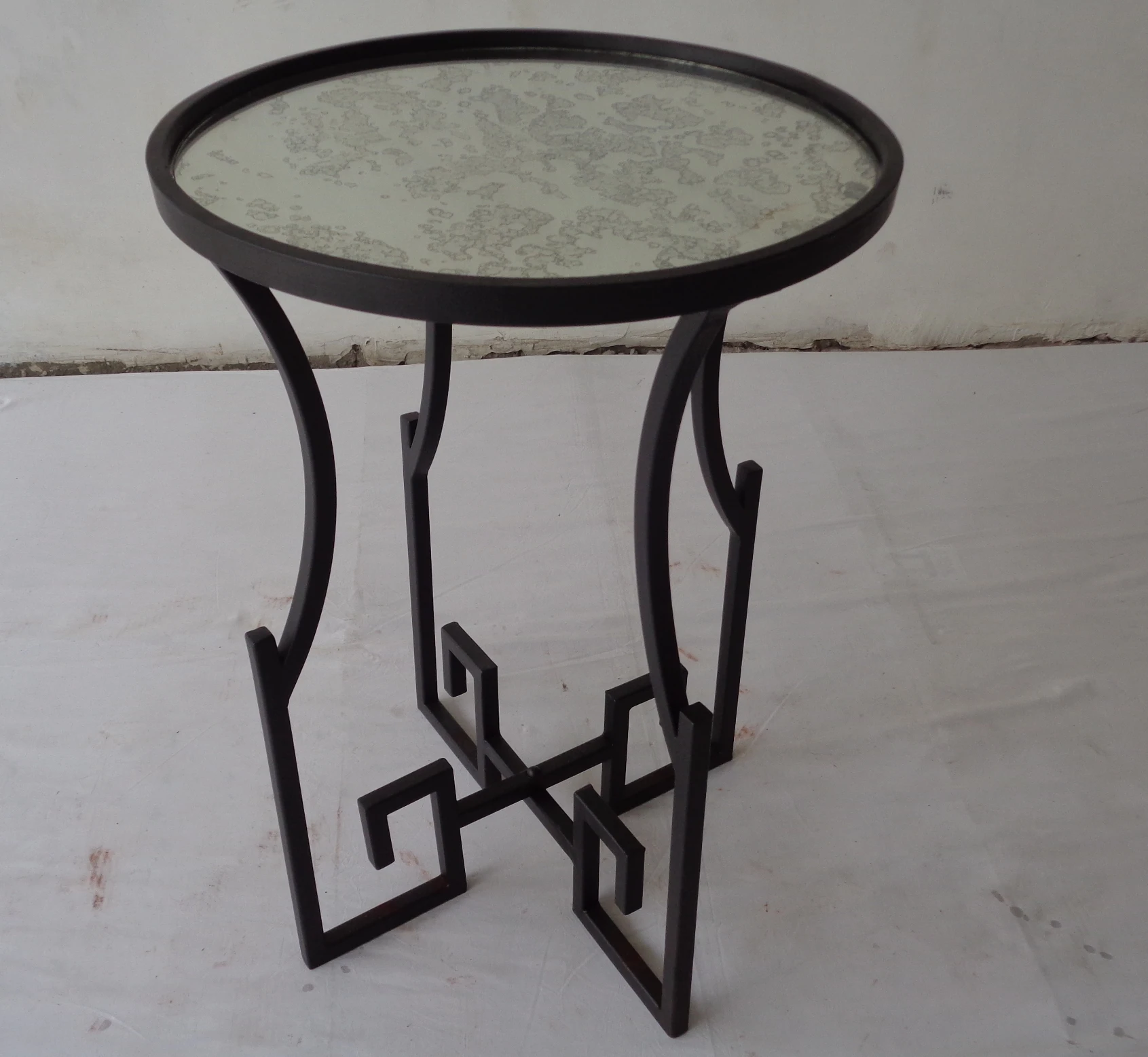 Black Furniture design home goods industrial round square stainless steel iron metal coffee center tray table