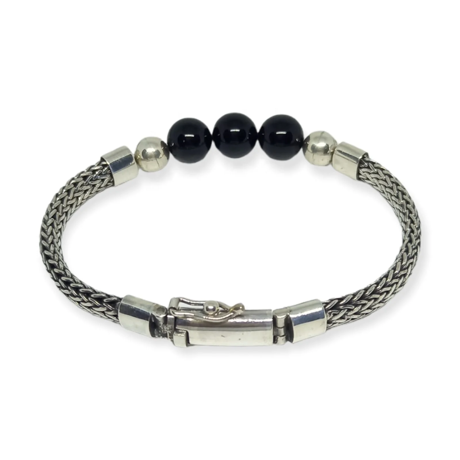 NY-CHB062-Silver Chain Bracelet Byzantine Classic Design Chain Sterling Silver Bali Chain For Gift Women Men Unisex