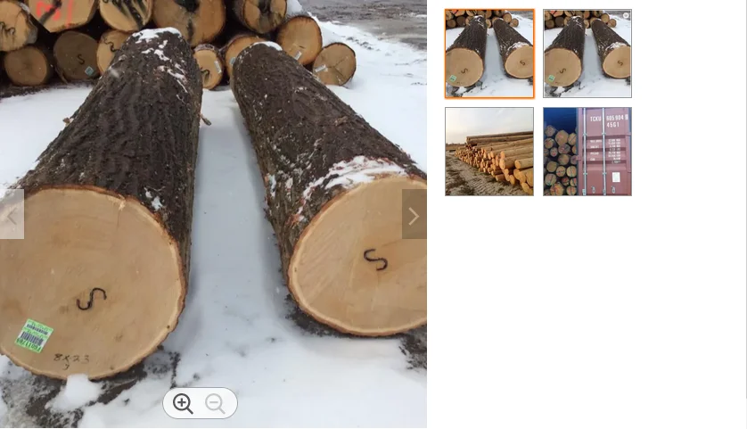 Europe White Oak Bilinga Wood round Logs Acacia Timber for Sale European Design Style