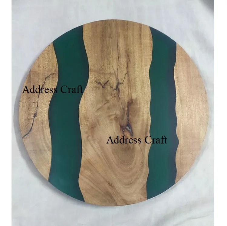 New Arrival Luxury Design Acacia Wood Orange Epoxy Resin Cutting Board Chopping Blocks Serving Board for Charcuterie Platters