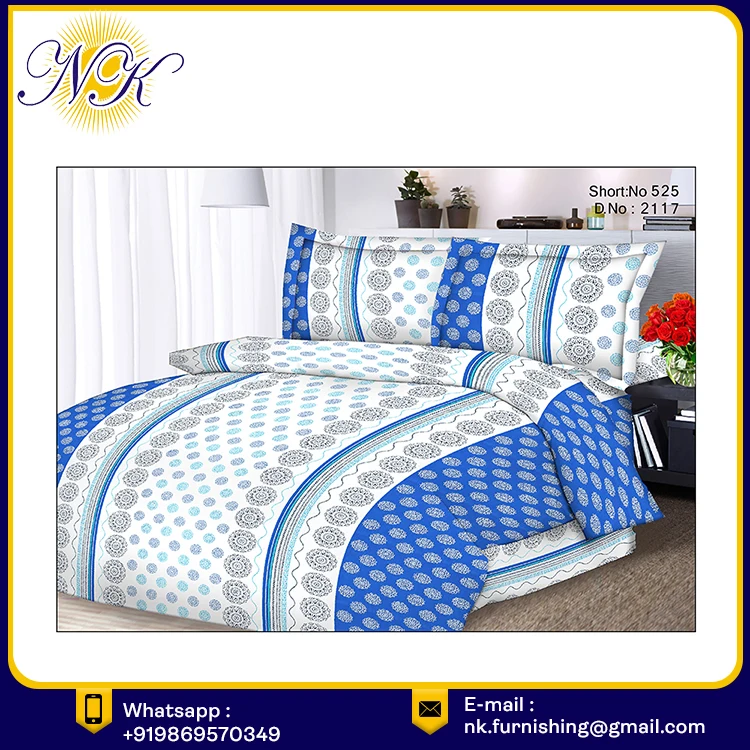 Hand Woven Pure Cotton Fabric Abstract Design King Size Double Bed Sheet Wholesaler By  Prakash Cotton Mill