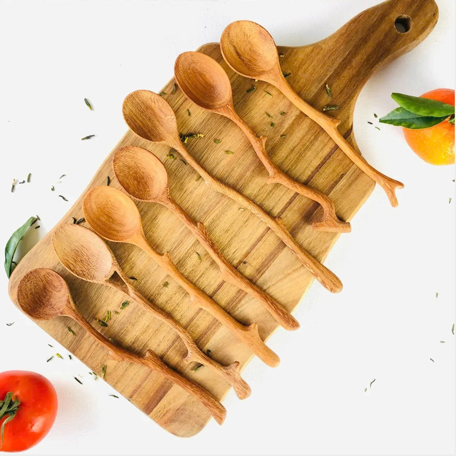 2024 Bamboo Wooden Spoons for Cooking Bamboo Spoon Set Small Kitchen Teaspoons Tiny Wooden Bamboo Utensil Perfect for soup