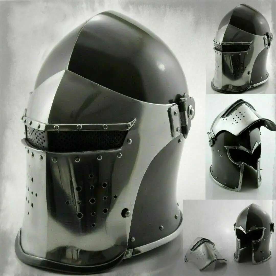 Medieval Knight Sugarloaf Crusader Helmet Armor Templar Viking Helmet
