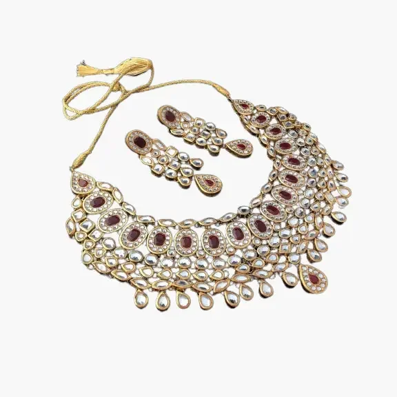 Bridal choker set Ruby and emerald online CZ Choker necklace designs Jewellery online store 2023