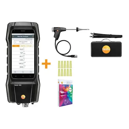 FOR SALE Testos 300-LL-C-KIT Testo Commercial Longlife Combustion Analyzer Kit with Smart-Touch Technology, O2 & CO Sensors