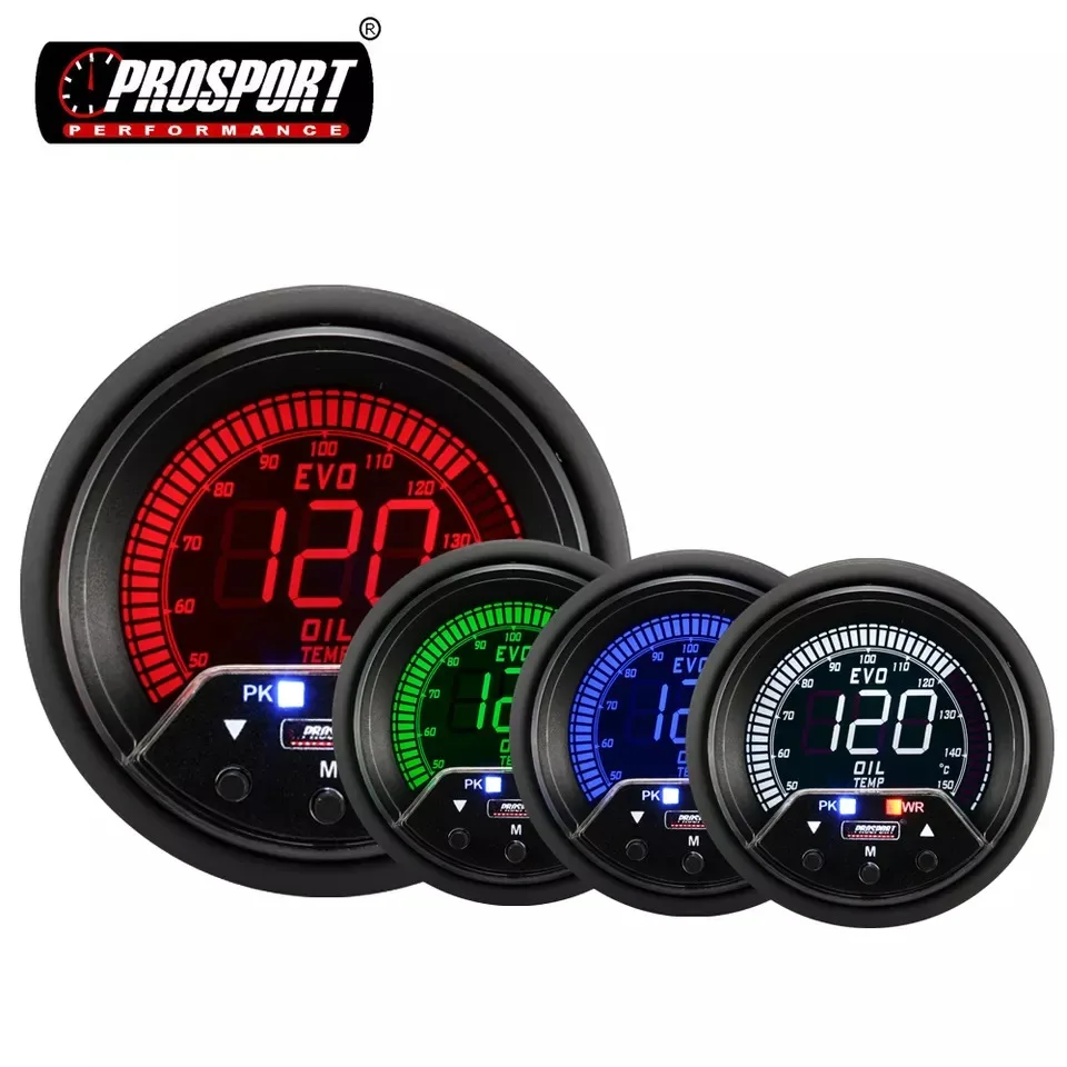 Universal 12V 60mm peak temperature meter oil temp gauge warning function digital car vehicles Truck