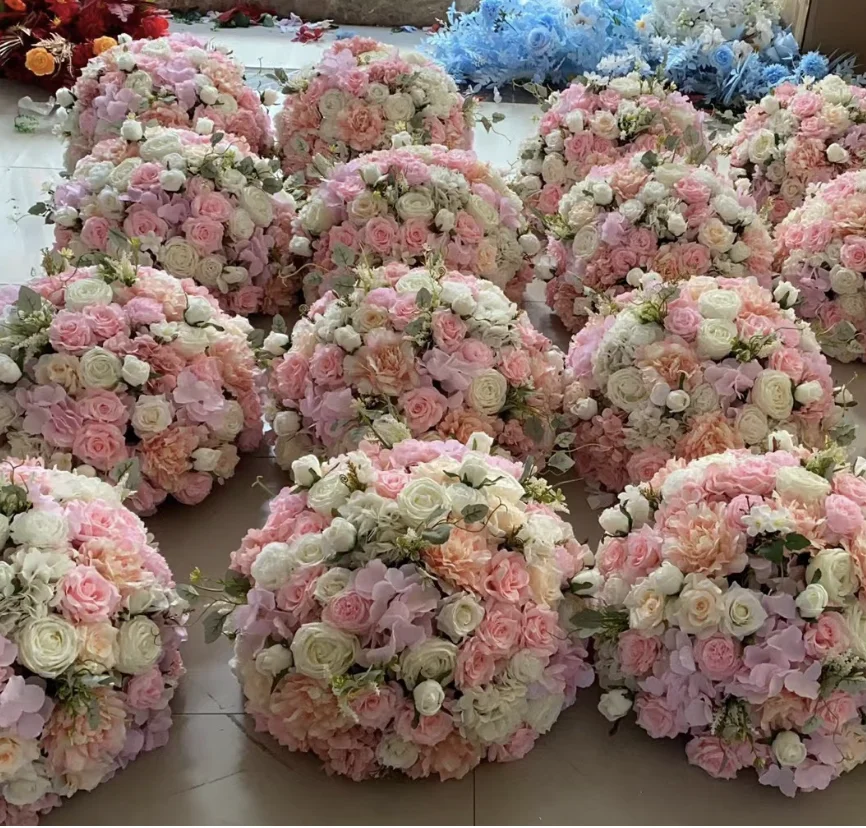 Wholesale Customized Wedding Event Decorative Table Centerpieces Artificial Silk Flower Ball