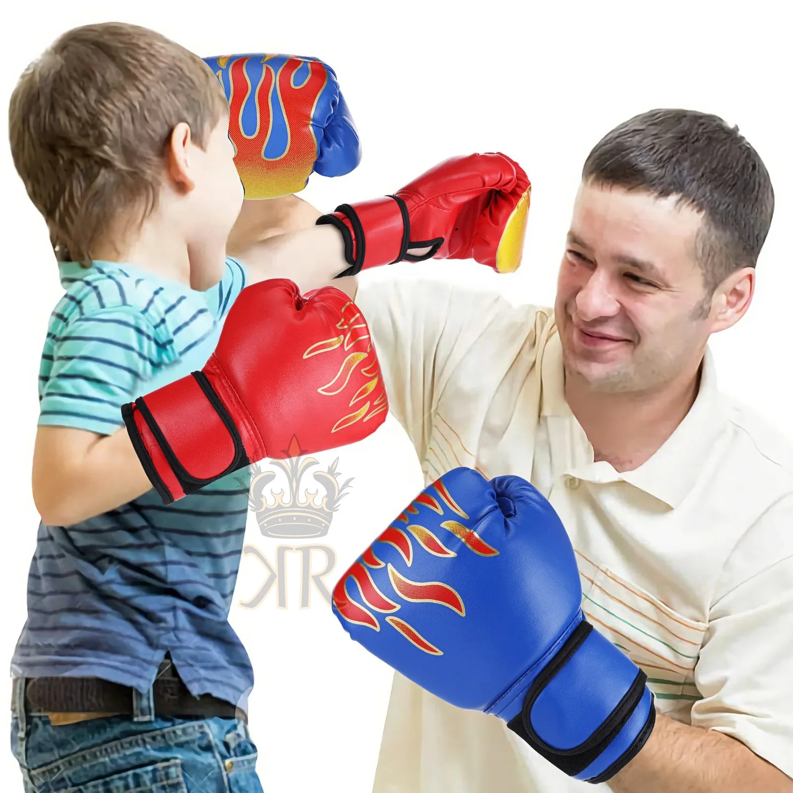Kids Boxing Gloves Children Punching Training Sparring Comfortable Adjustable Fighting Mitts Hand Protector Black