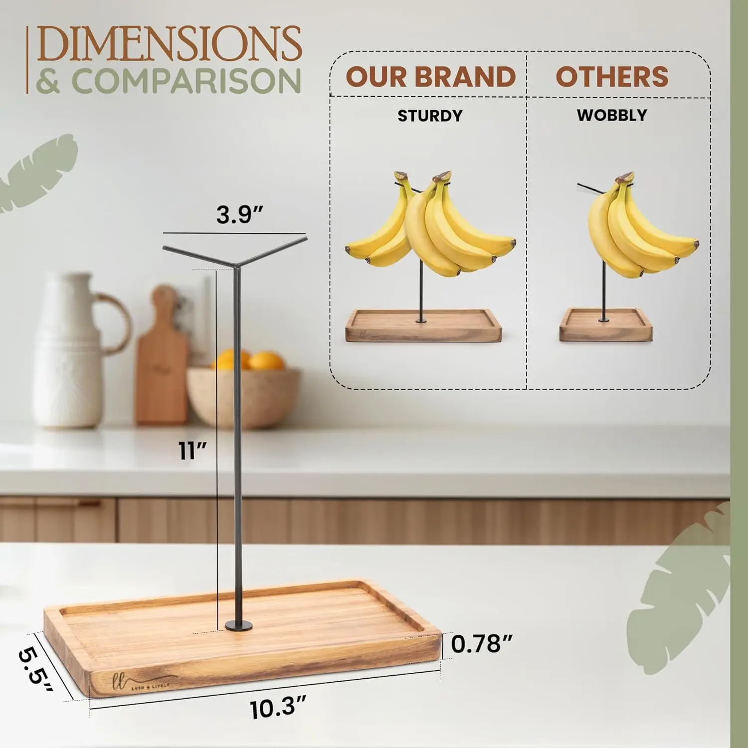 Банановый держатель современный банан Вешалка дерево стенд крюк для кухни столешницы