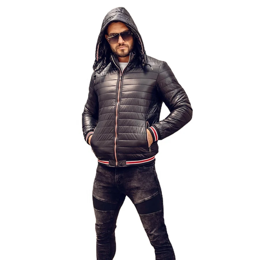 Black Mens Lightweight Breathable Quilted Jacket  Long sleeves Warm Men puffer Jacket ( Manufacture By Huzaifa Products )