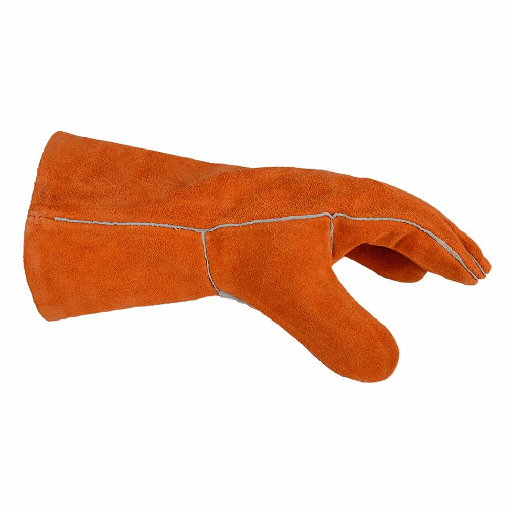 High Quality Double-layer Red Hand Safety Protection Real Leather Welding Glovesleather welding gloves