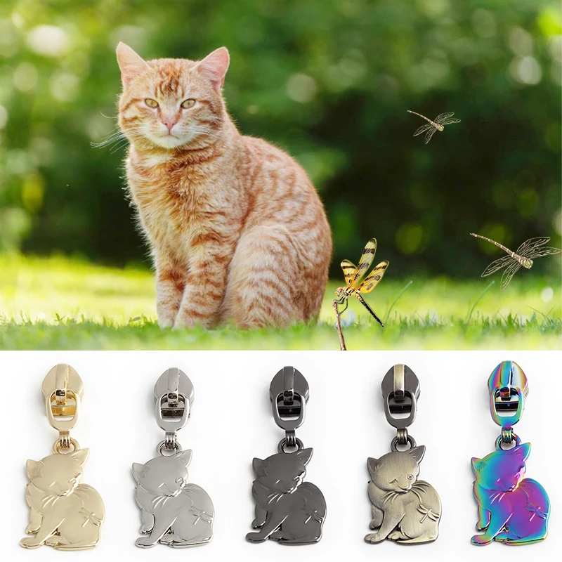 Nolvo World Custom Metal Replacement Cat Pussy Zipper Pulls Dog Puppy Rabbit Shape Small Animals Purses Zipper Sliders Head Lock