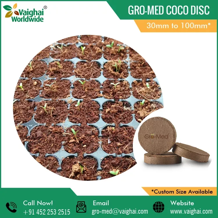 Coconut Coir Peat | Gro-Med Premium Quality Coco Peat Pellets Best Market Price for Your Seed Germination.