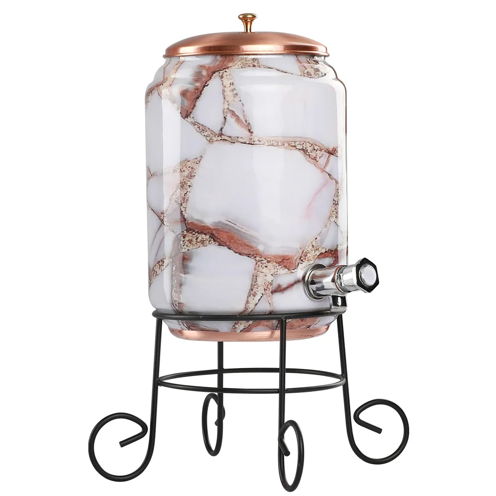 Hot selling amazon Wholesale Manufacturer Copper Water Dispenser Pot Enamel Printed with Stand for good health