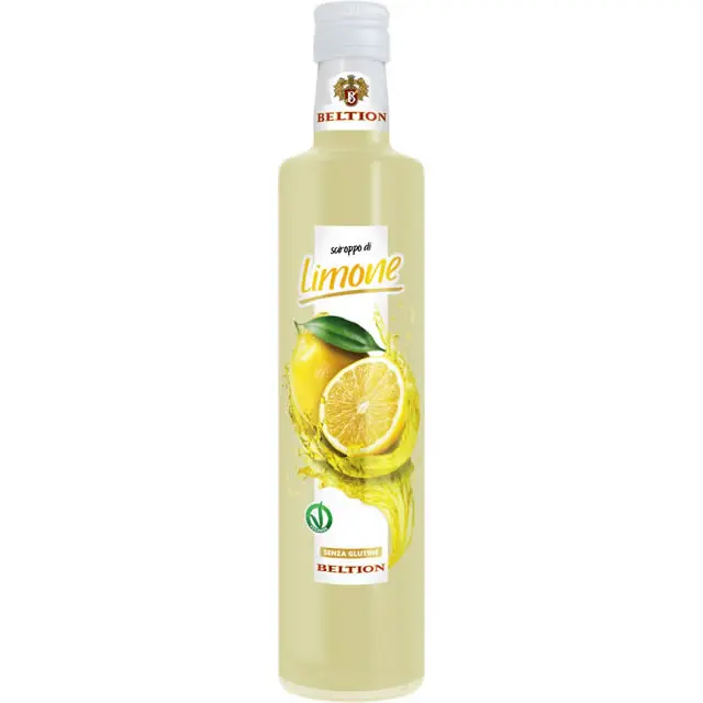 Premium Italian Lemon syrup 500 ml VEGANOK certified to be diluted for drinks for cocktails or for topping