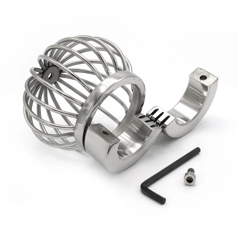 Steel chastity Birdcage Ball Stretcher
