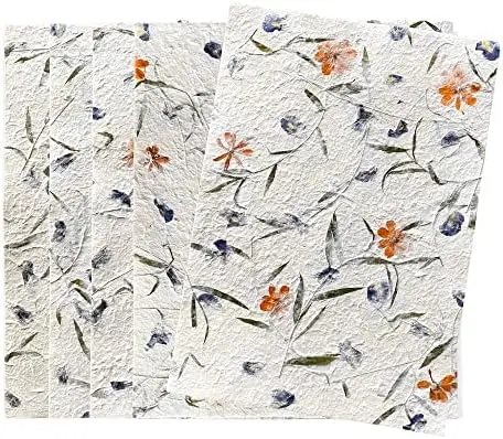 Handmade Flower Paper A4 ,A5 ,A6 Customized Size Sheets 70 Cm X 100 Cm Paper Colorful Flower Paper Export Quality in 2024