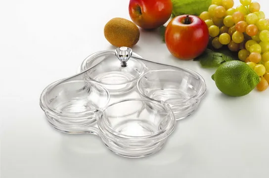 Acrylic Appetizer Platter Divided Candy Tray
