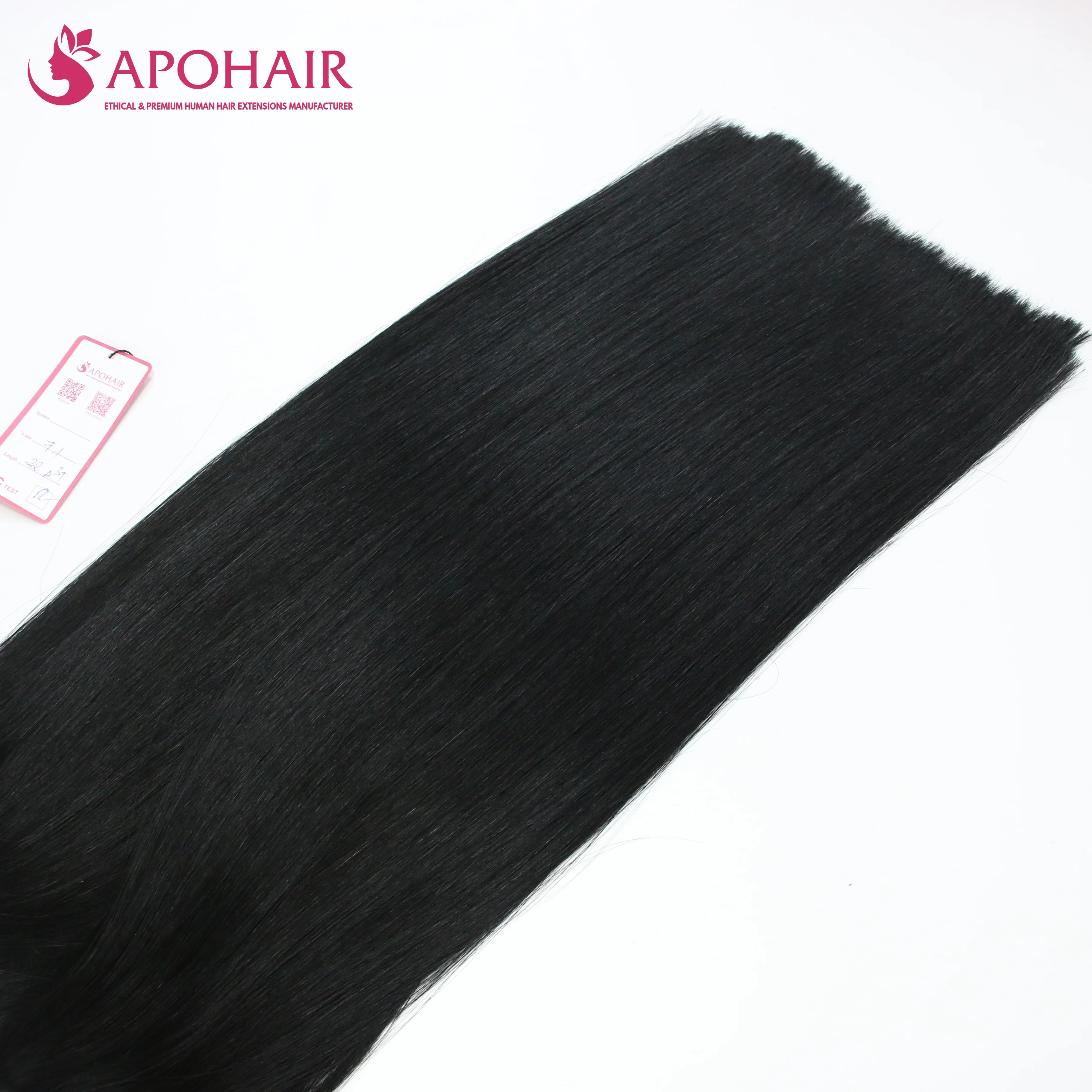 Wholesale Top Quality Natural Black Color Flat Tip Human Hair Extensions Straight Flat Tip Hair Extension Human Hair