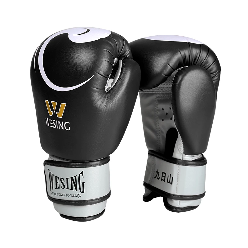 Wesing Boxing Gloves Professional Leather Training Sparring Oem Custom Logo Kick Boxing Gloves