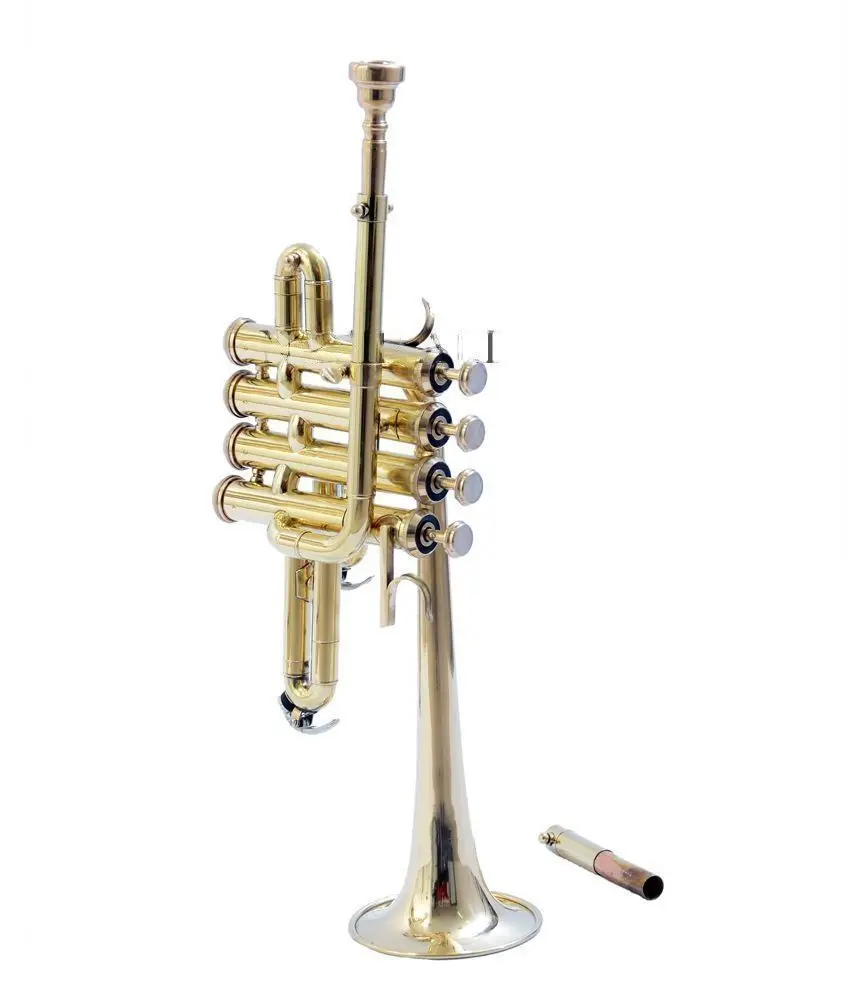 Piccolo Trumpet Bb Pitch Brass With Hard Case and Mouthpiece Premium Quality Brass Made Musical Instrument by SONOROUS EXPORTS