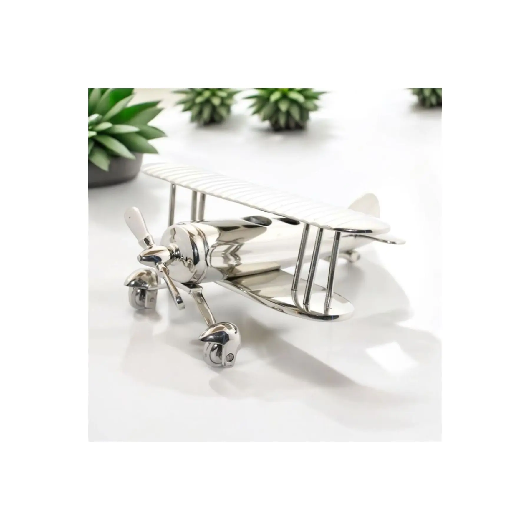 Chrome 1938 Boeing Stearman Custom Design Decorative Aircraft